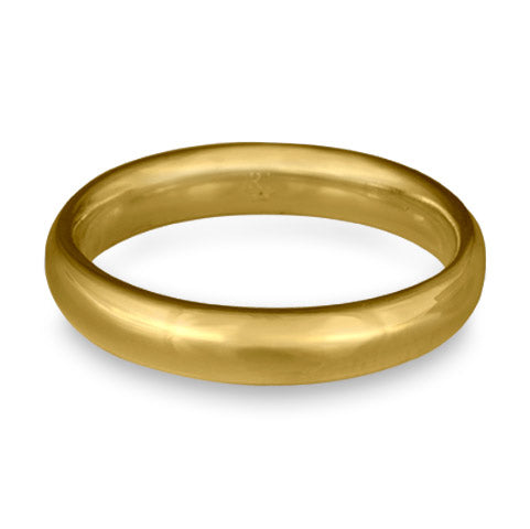 Classic Comfort Fit Wedding Ring, 18K Yellow Gold 4mm Wide by 2mm Thick