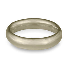 Classic Comfort Fit Wedding Ring, 18K White Gold 5mm Wide by 2mm Thick