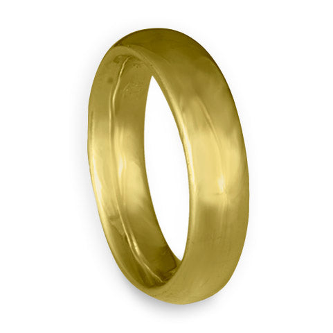 Classic Comfort Fit Wedding Ring, 18K Yellow Gold 6mm Wide by 2mm Thick