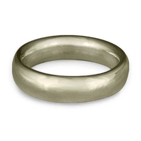 Classic Comfort Fit Wedding Ring, 14K White Gold 6mm Wide by 2mm Thick