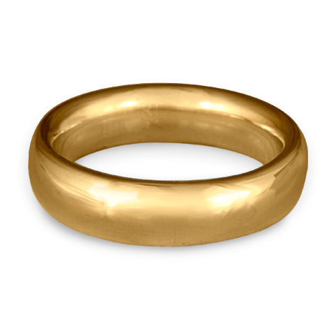 Classic Comfort Fit Wedding Ring, 14K Yellow Gold 6mm Wide by 2mm Thick