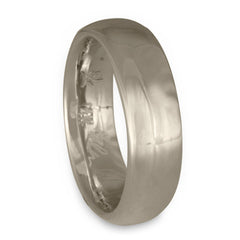 Classic Comfort Fit Wedding Ring, 14K White Gold 8mm Wide by 2mm Thick