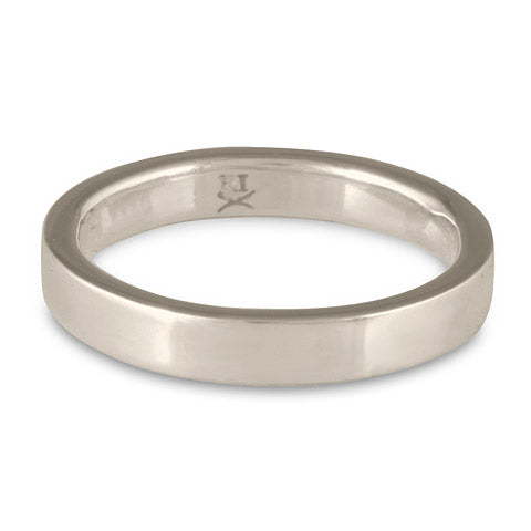 Flat Comfort Fit Wedding Ring, 3mm in Platinum