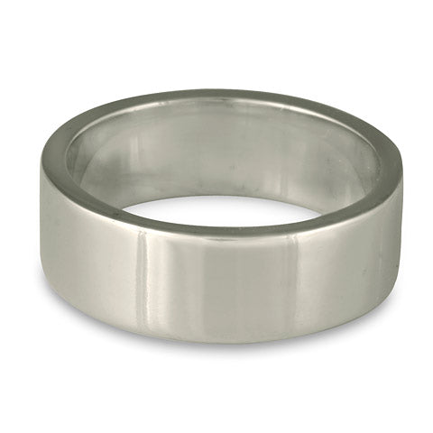 Flat Comfort Fit Wedding Ring, 8mm in Platinum