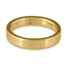 Flat Comfort Fit Wedding Ring, 14K Yellow Gold 5mm Wide by 2mm Thick