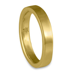 Flat Comfort Fit Wedding Ring, 18K Yellow Gold 4mm Wide by 2mm Thick