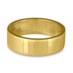Flat Comfort Fit Wedding Ring, 18K Yellow Gold 7mm Wide by 2mm Thick