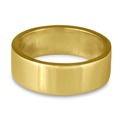 Flat Comfort Fit Wedding Ring, 18K Yellow Gold 8mm Wide by 2mm Thick