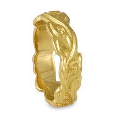 Medium Borderless Flores Wedding Ring in 18K Yellow Gold