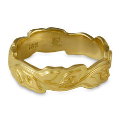 Medium Borderless Flores Wedding Ring in 18K Yellow Gold