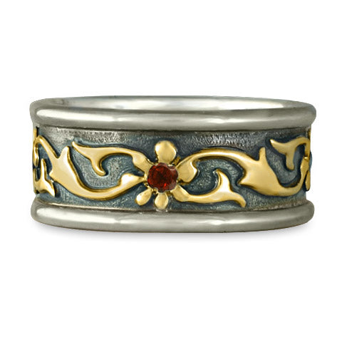 Persephone Bordered Ring Gold over Silver with Gems (SGS)