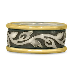 Wide Bordered Flores Wedding Ring (GSG)