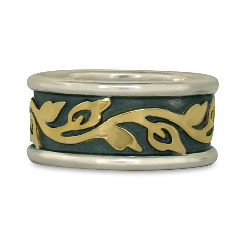 Wide Bordered Flores Wedding Ring (SGS)