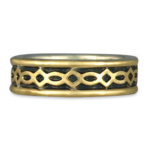 Bordered Felicity Wedding Ring in Gold over Silver (GGG)