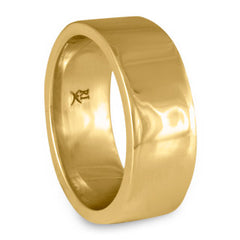 Flat Comfort Fit Wedding Ring, 14K Yellow Gold 8mm Wide by 2mm Thick