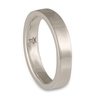 Flat Comfort Fit Wedding Ring, 4mm in Platinum