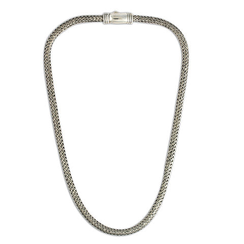 Woven Silver Chain 5.5x4